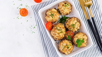 Pieczarki z grilla z mozzarellą